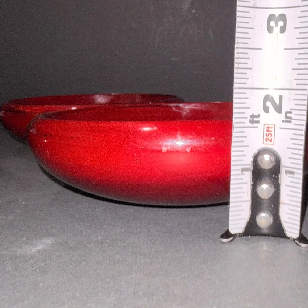 3 Vtg Japanese Lacquerware Salad Bowls Cinnabar Red Gold Chinoiserie Landscape